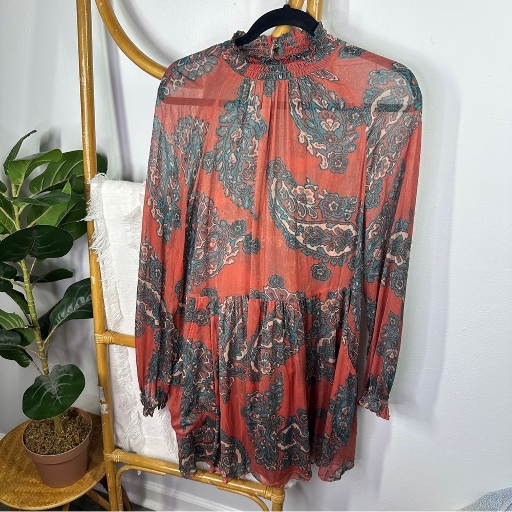 Free People Coral Paisley Tunic Dress sz L